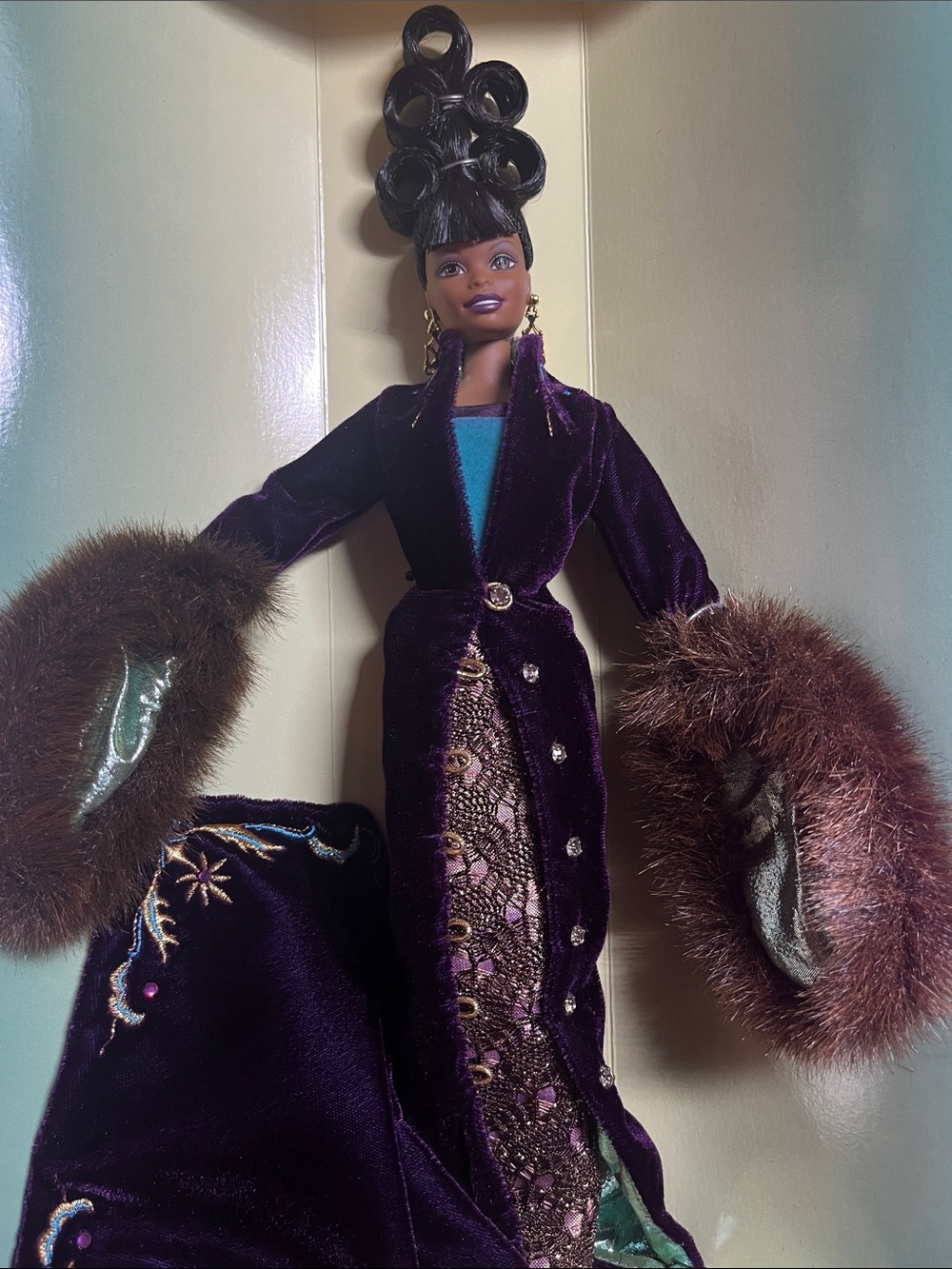 Byron Lars Barbie Box with Pink Tissue and Purple Trim